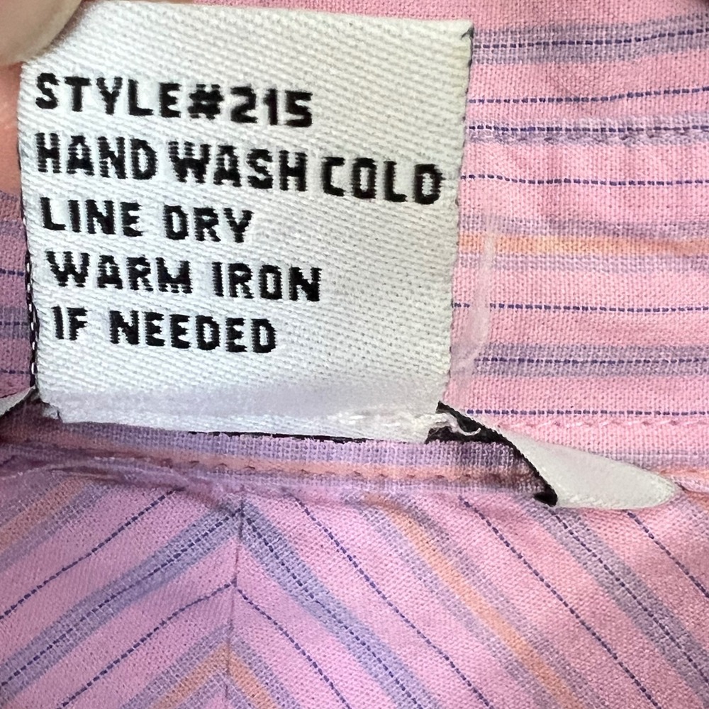 Cabi Pink Striped Embroidered Button Up Shirt Blouse L 100% Cotton Boho Western - Picture 11 of 15